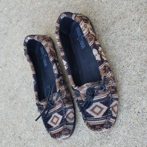 Minnetonka Womens Baja Aztec Moccasin Loafers Size 9 Boho Native American Comfy
